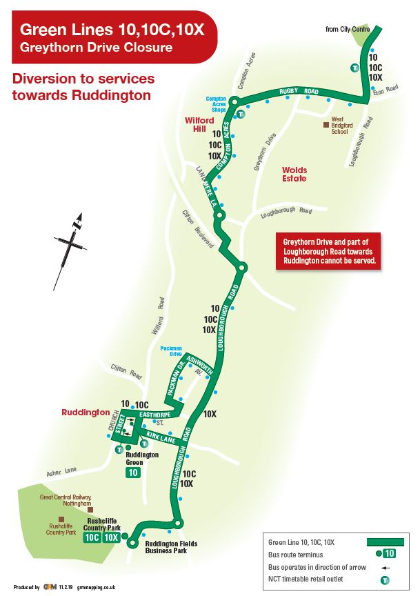 Service 10 to Ruddington