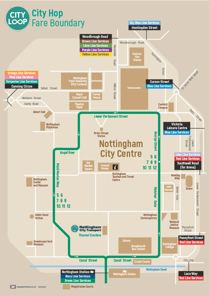City Hop Boundary Map.