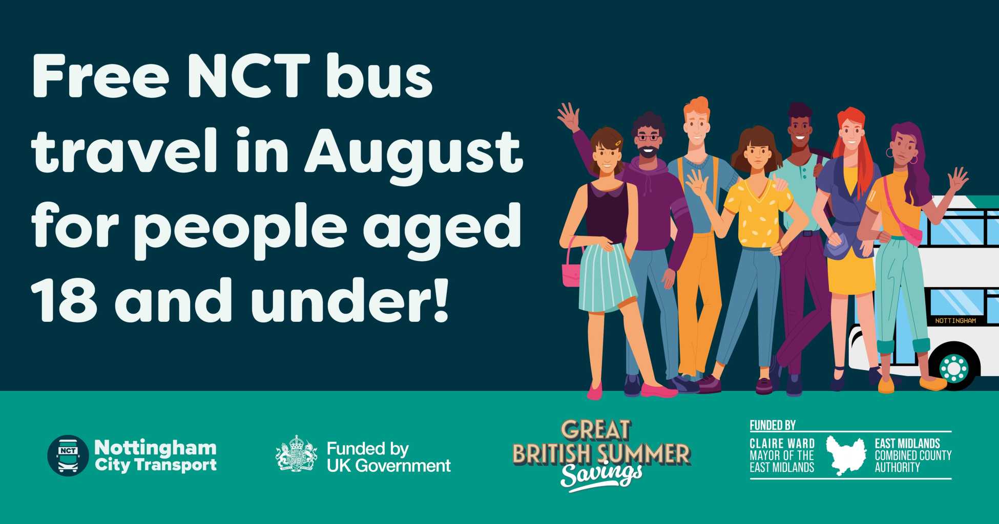 Free travel for people aged 18 and under.