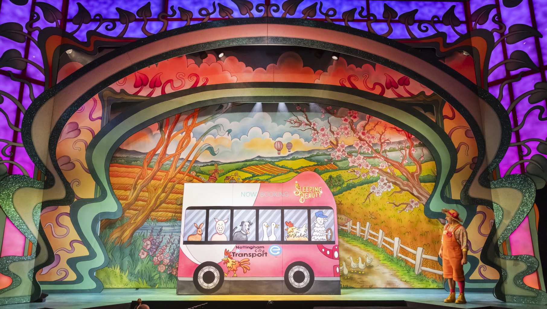 NCT Bus replica on stage at Nottingham Playhouse.