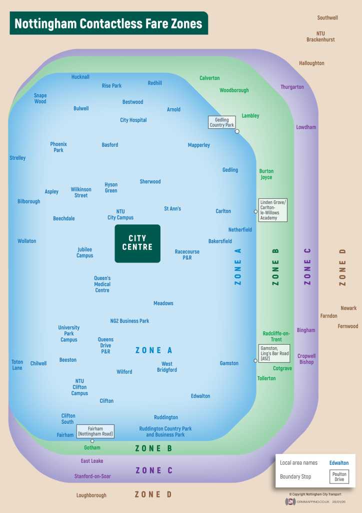 Nottingham Contactless Boundary Map