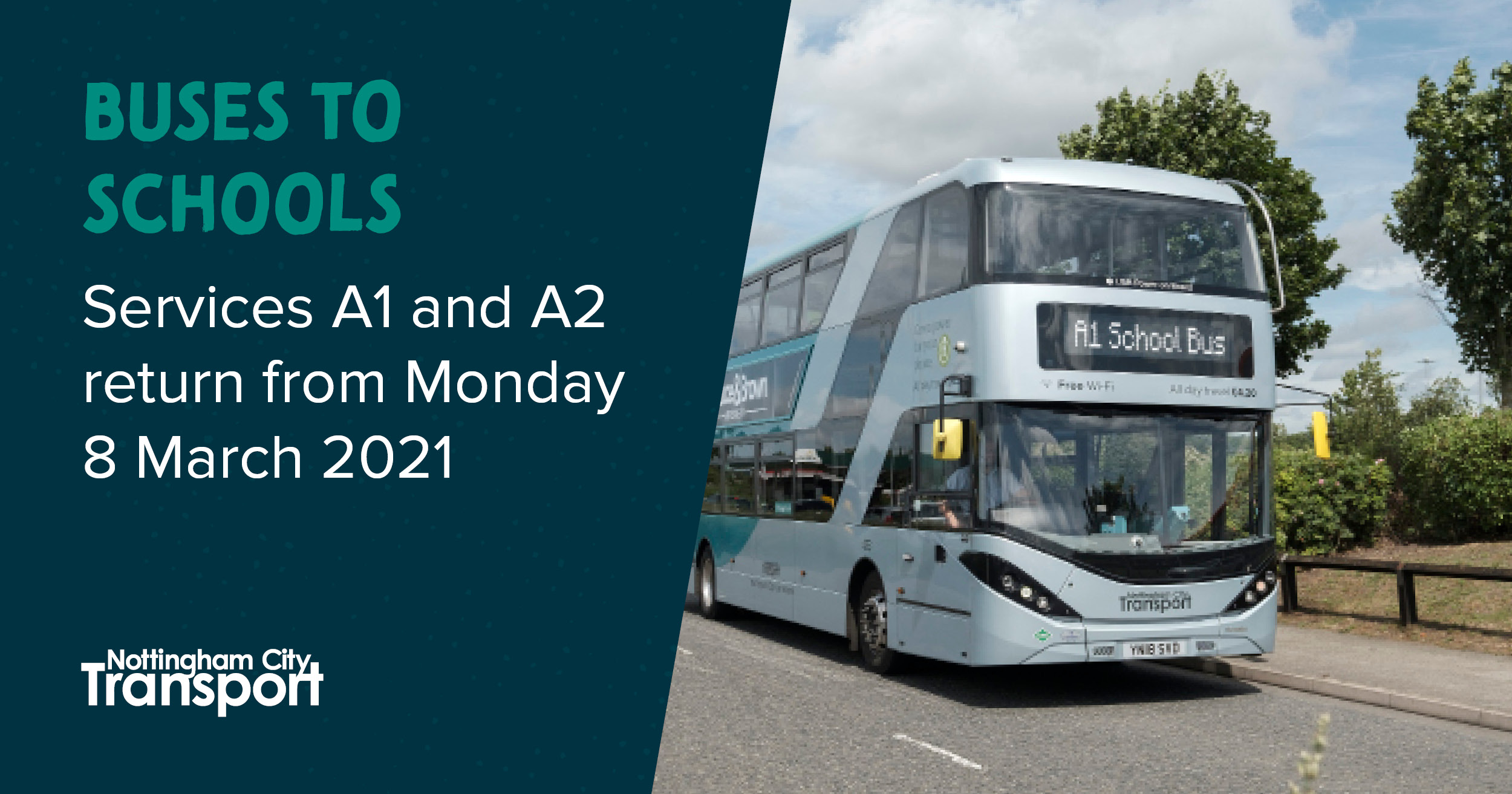 The A1 and A2 will return from Monday 8 March 2021